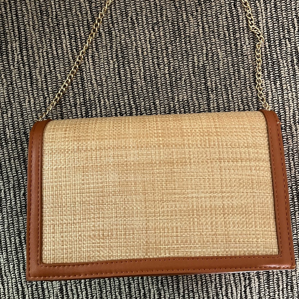 Tommy Bahama Tan and Natural Woven Crossbody Bag - Picture 4 of 6